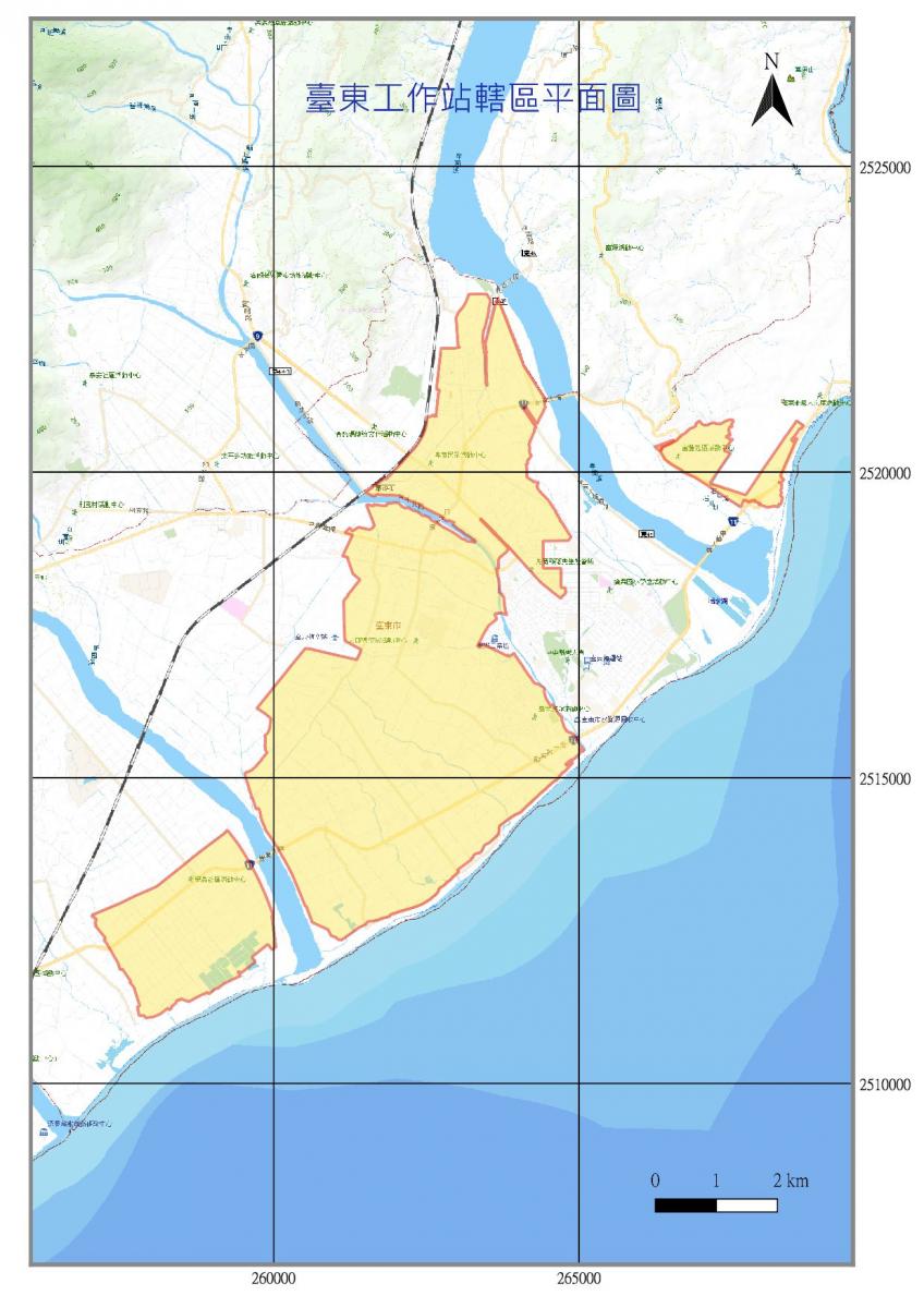 臺東工作站轄區平面圖