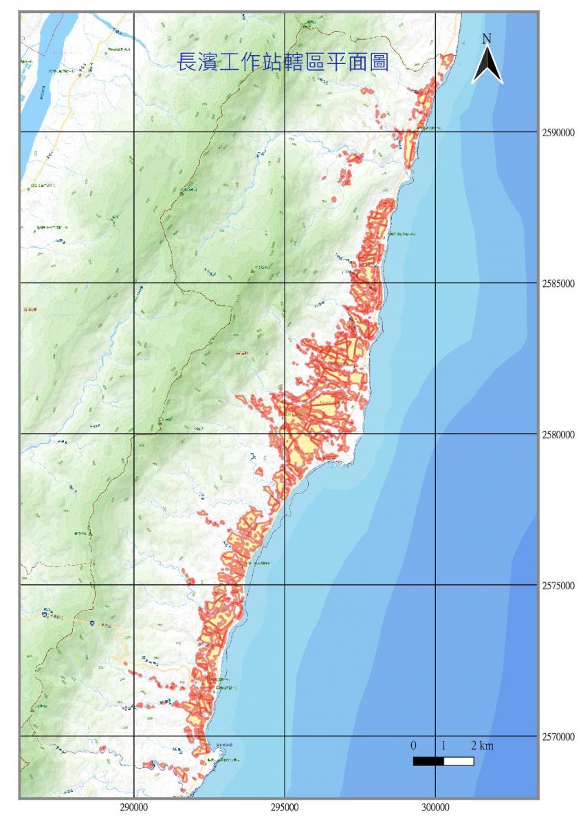 長濱工作站轄區平面圖