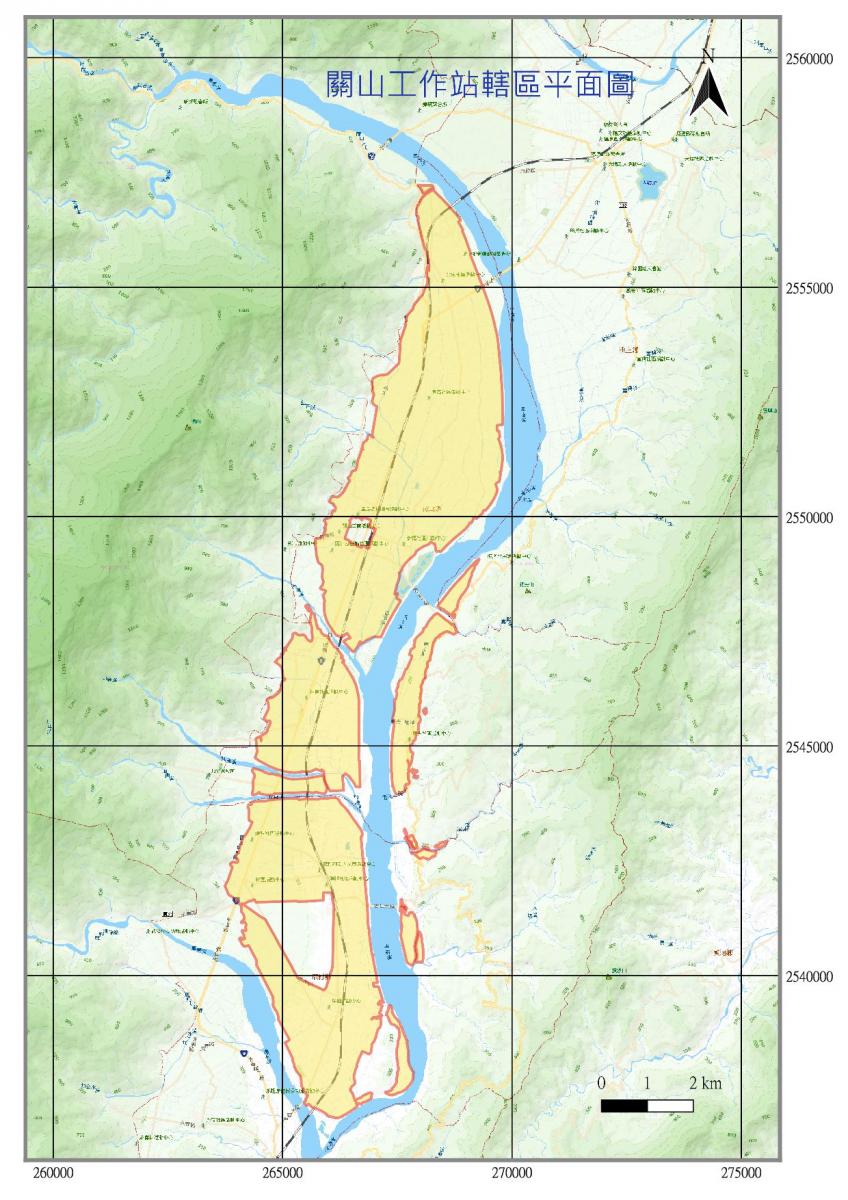關山工作站轄區平面圖
